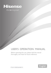 Hisense FUV126D4AW11 User's Operation Manual