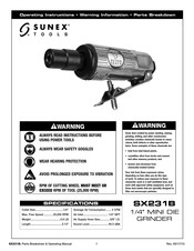Sunex Tools SX231B Operating Instructions