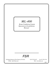 FSR ML-400 Operation & Installation Manual