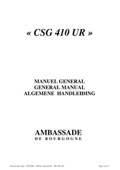 Ambassade CSG 410 UR Quick Start Manual