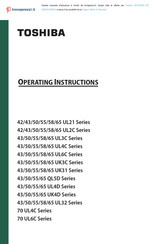 Toshiba 50 UL3C Series Operating Instructions Manual