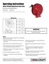 Reelcraft PW7000 Series Operating Instructions Manual