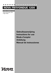 Nova FRIT-FONDUE 1200 Instructions For Use Manual
