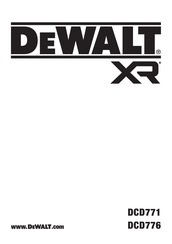 DeWalt XR DCD771 Original Instructions Manual