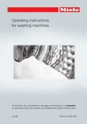 Miele WDB 030 ECO Operating Instructions Manual