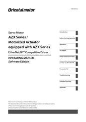 Orientalmotor AZX Series Operating Manual