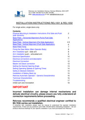 Relcross Door Controls REL1002 Installation Instructions Manual