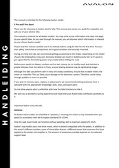 Avalon E-Pro Sport Manual