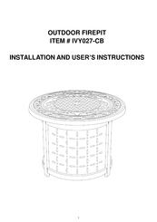 Living Spaces IVY027-CB Installation And User Instructions Manual