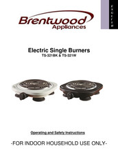Brentwood Appliances TS-321BK Operating And Safety Instructions Manual