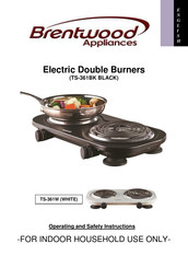Brentwood Appliances TS-361BK Operating And Safety Instructions Manual