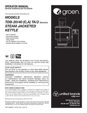 Dover Unified Brands Groen TDB-40 C TA/2 Operator's Manual