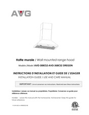 Avg OREGON AVO-368CS2 Installation Manual / Use And Care Manual