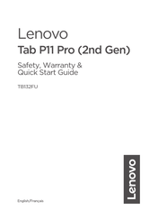 Motorola Tab P11 Pro (2nd Gen) Safety, Warranty & Quick Start Manual