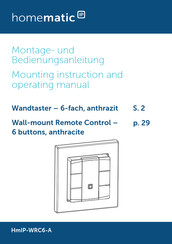 HomeMatic HmIP-WRC6-A Mounting Instruction And Operating Manual