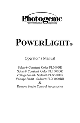 Photogenic Professional Lighting POWERLIGHT Voltage Smart Solair PLX500DR Operator's Manual