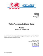 Welker ALD-1 Installation, Operation And Maintenance Manual