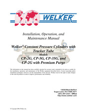 Welker CP-35G Installation, Operation And Maintenance Manual