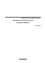 Palfinger Clocktower PK2400 TK Operating And Maintenance Manual