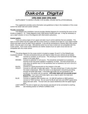 Dakota Digital CRS-3000 Installation & Owner's Manual