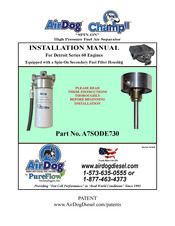 PureFlow AirDog A7SODE730 Installation Manual