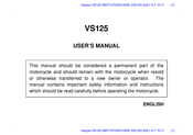 Haojue VS125 2021 User Manual