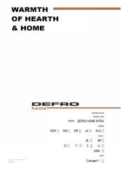 Defro Home INTRA SM C Operating Manual