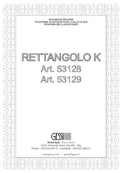 Gessi RETTANGOLO K 53128 Manual