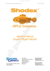 Showa Denko Shodex RSpak NN-814 Operation Manual