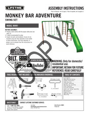 Lifetime MONKEY BAR ADVENTURE Assembly Instructions Manual