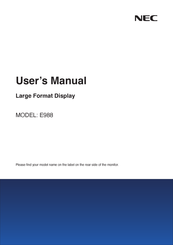 NEC E988 User Manual