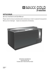 Maxx Cold MXCR50BHC Service, Installation And Care Manual
