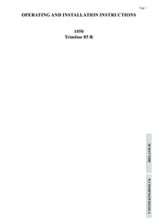 Thermocet 1050 Operating And Installation Instructions