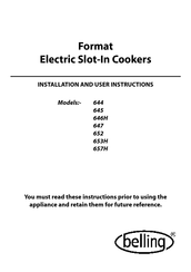 Belling 647 Installation And User Instructions Manual