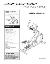 Pro-Form TRAINER E14 User Manual
