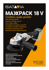 Batavia MAXXPACK 18 V BT-CAG001 Operating Instructions Manual