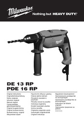 Milwaukee DE 13 RP Original Instructions Manual