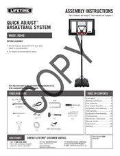 Lifetime QUICK ADJUST 90646 Assembly Instructions Manual