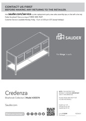 Sauder Briarbrook Credenza 430074 Manual