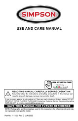 Simpson Brute Series Use And Care Manual