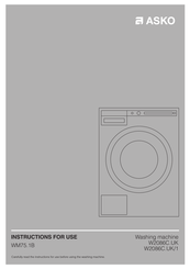 Asko W2086C.UK Instructions For Use Manual