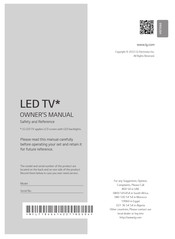 LG 75QNED916QA.AFPG Owner's Manual