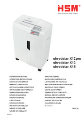 HSM shredstar X12pro Operating Instructions Manual