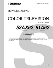 Toshiba 61A62 Service Manual