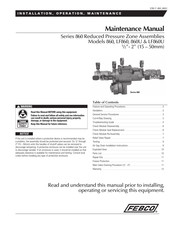 Febco LF 860 Maintenance Manual