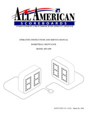 All American Scoreboards MP-4299 Operating Instructions And Service Manual