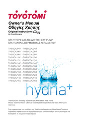 Toyotomi hydria+ THSSDIU12/3 Owner's Manual