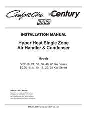 Mars Confort-Aire Century VCD18 Series Installation Manual
