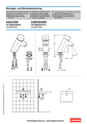 Franke AQMXS0006 Installation And Operating Instructions Manual