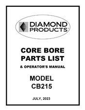 Diamond Products CB215 Parts List & Operator’s Manual
